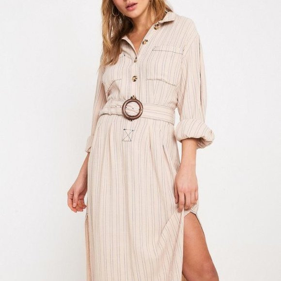 NWT Free People Belted Button Down Collared Maxi - Picture 10 of 10